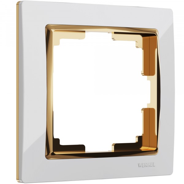 Рамка на 1 пост Werkel WL03-Frame-01-white-GD Snabb (белый/золото) - купить в Нижнем Новгороде